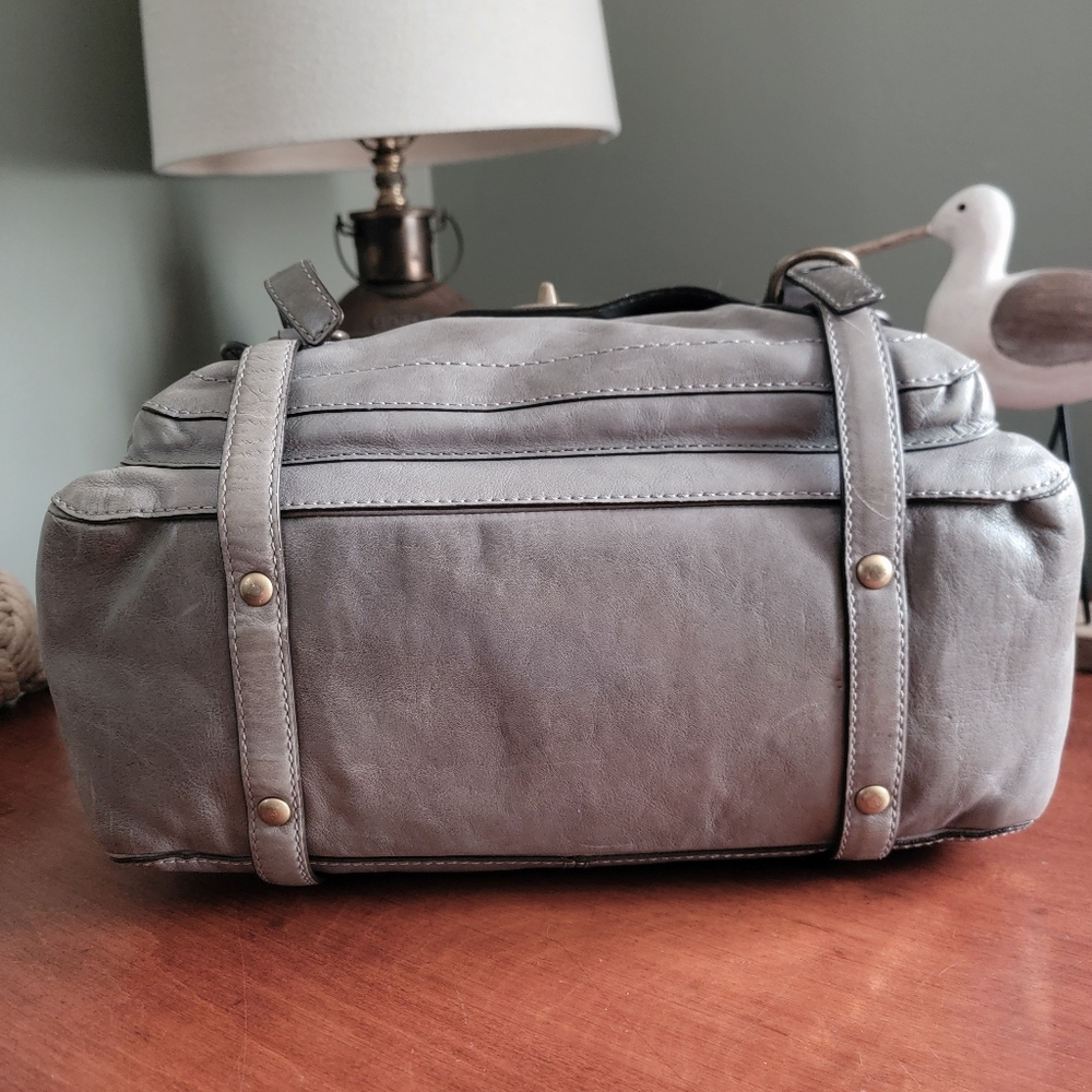 Coach 12705 Garcia Satchel Gray Olive Green Leather Y2K Brass Hardware Bag - Picture 8 of 16